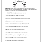 Subject And Predicate Worksheet