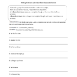 Subordinate Clause Worksheet With Answers Thekidsworksheet