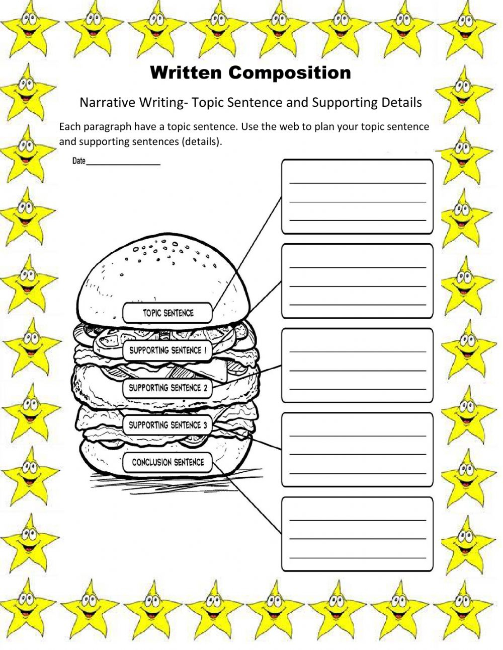 Topic Sentence And Supporting Details Interactive Worksheet