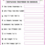 Unscramble The Sentences Worksheet For Elementary
