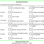 Worksheet On Prepositional Phrases