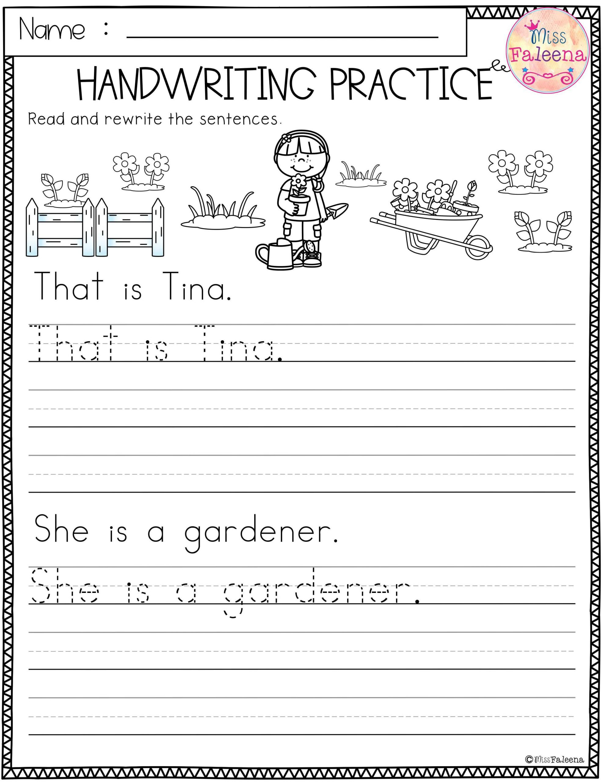 Worksheets For First Graders Writing Ideas Onenow