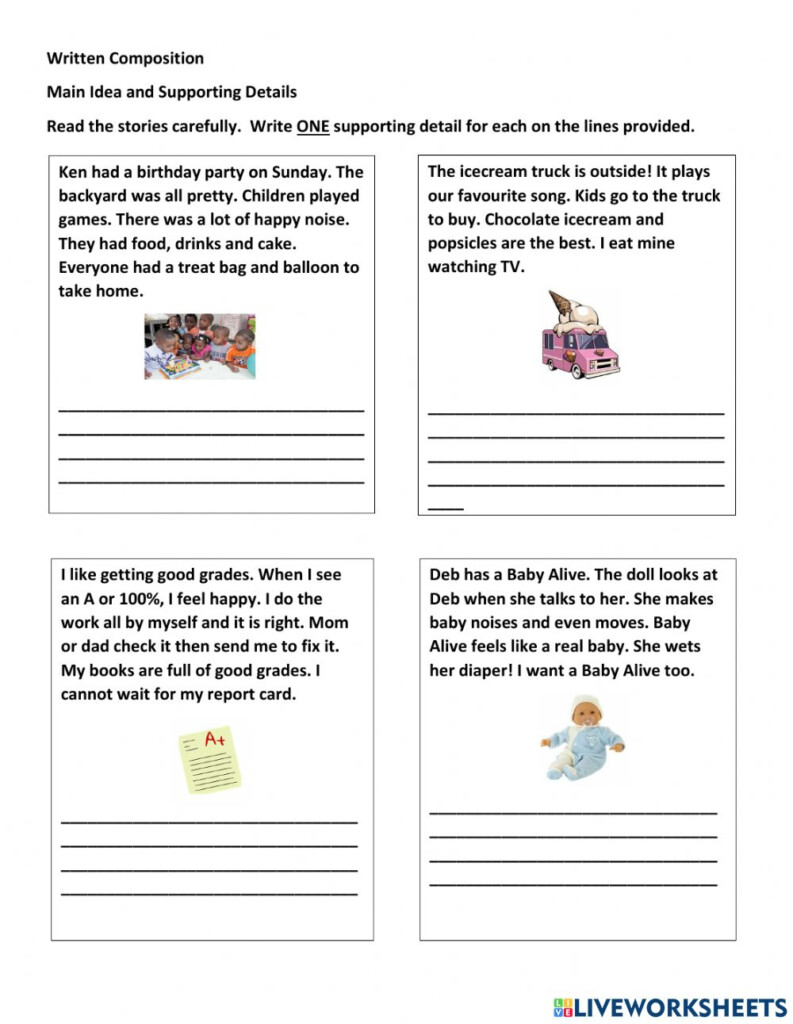 Writing A Topic Sentence Worksheet