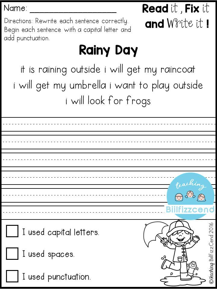 Writing Complete Sentences Worksheets 1st Grade Worksheeta