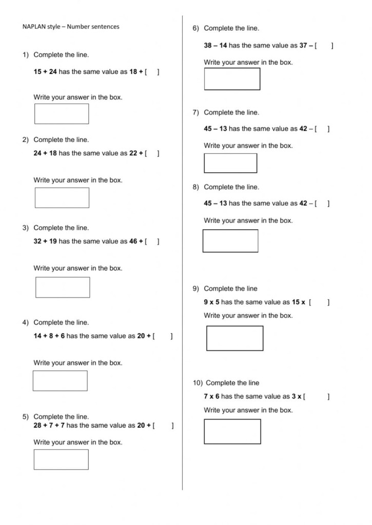 Writing Number Sentences Worksheet Numbers In Sentences Worksheet 