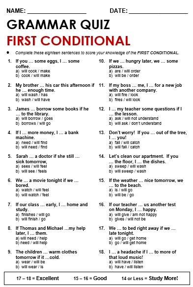 1 conditional English Grammar English Grammar Test Teaching English 