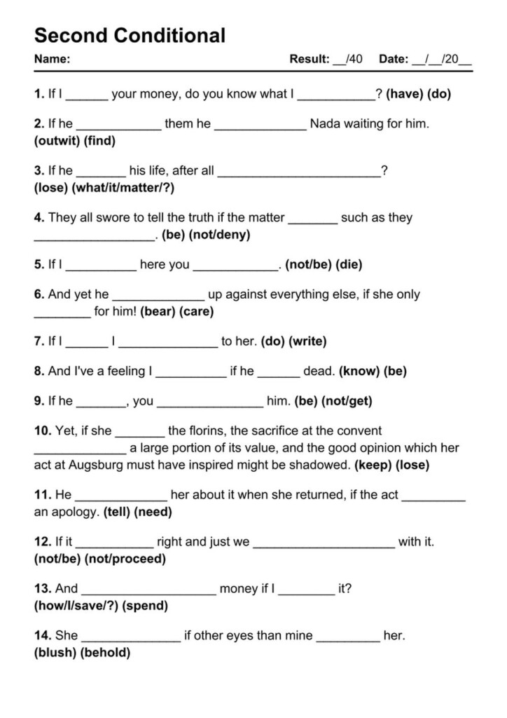 101 Printable Second Conditional PDF Worksheets With Answers Grammarism