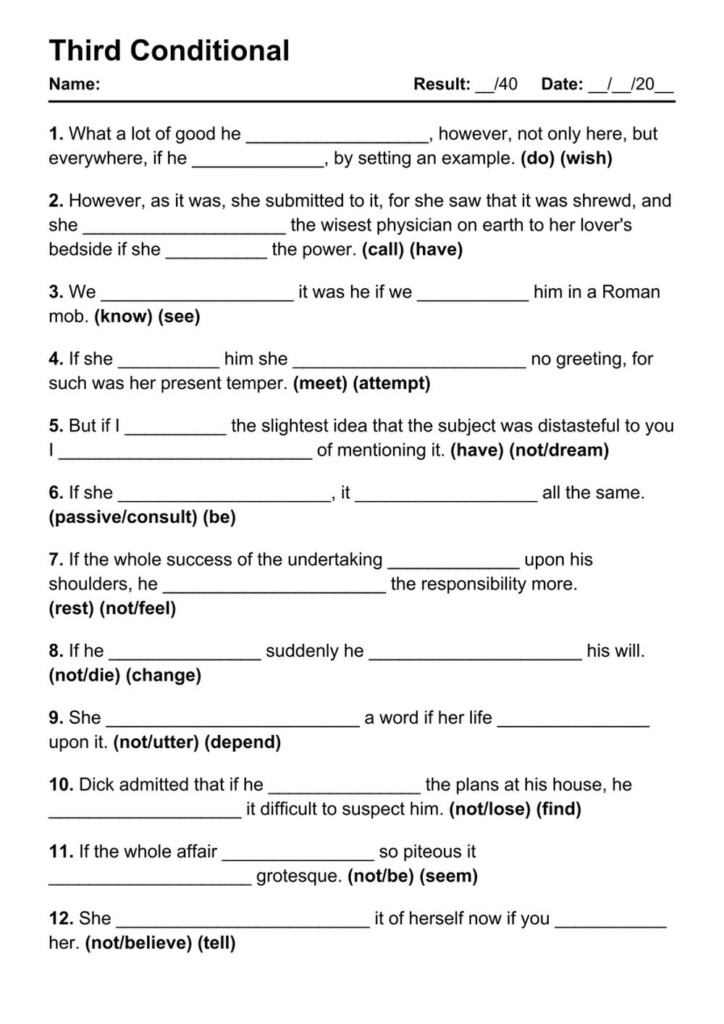 101 Printable Third Conditional PDF Worksheets With Answers Grammarism