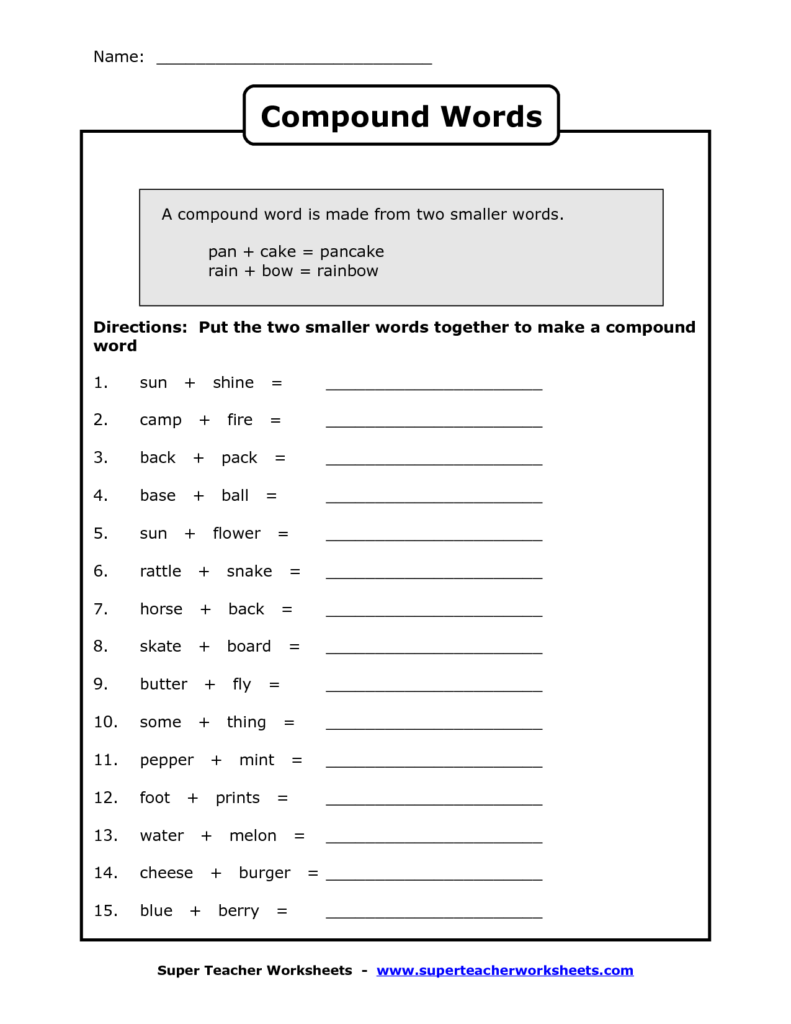 12 2nd Grade Compound Words Worksheets Worksheeto