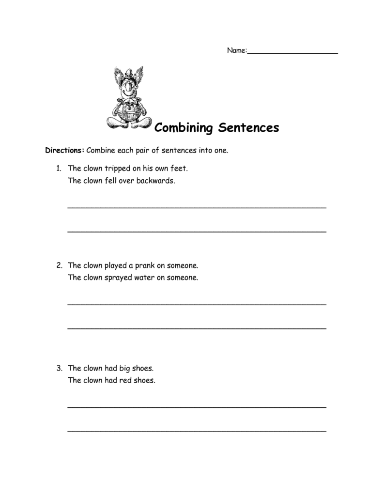 12 Combining Sentences Worksheets Worksheeto