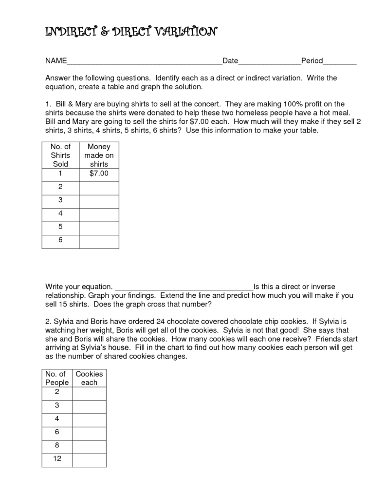 14 Direct Variation Worksheets Printable Worksheeto