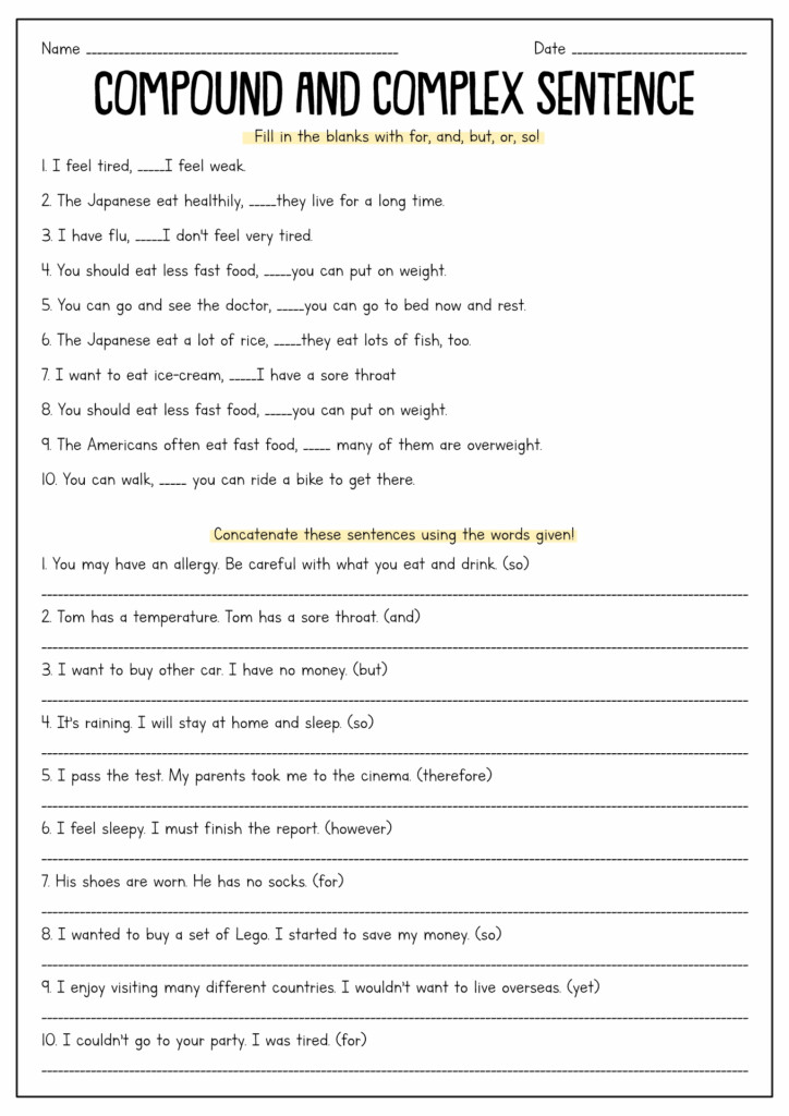 15 Complex Sentence Worksheets 7th Grade Free PDF At Worksheeto
