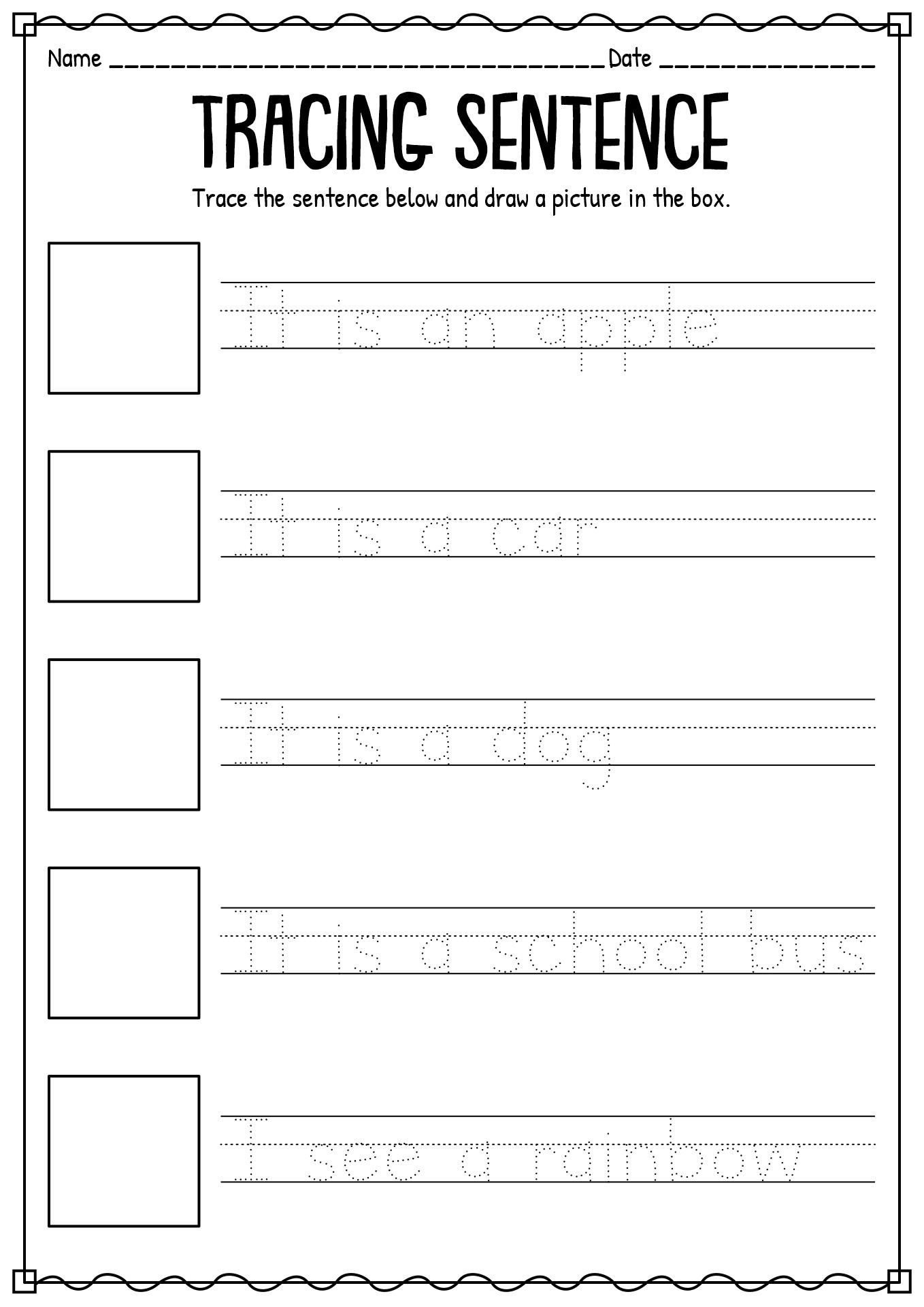 15 Kindergarten Sentence Practice Worksheets Free PDF At Worksheeto