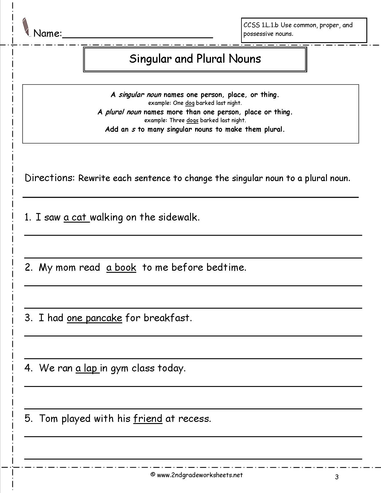 18 Singular Plural Worksheets Grade 3 Worksheeto