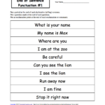 1st Grade Punctuation Worksheet Pdf