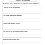 1st Grade Sentence Worksheets