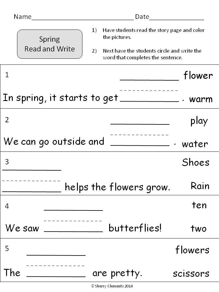 20 Kindergarten Sentence Worksheets Fill In The Blank Worksheeto