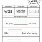 25 FREE Printable Kindergarten Sight Word Worksheets