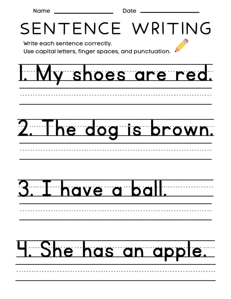 25 Printable Sentence Writing Worksheets Write The Sentence Worksheets 