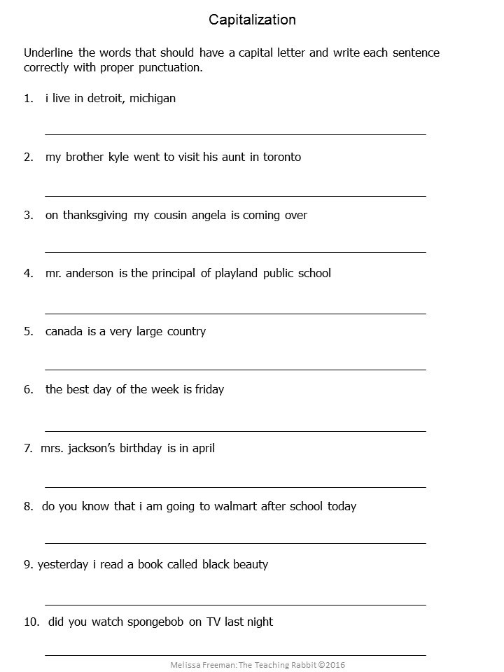 2nd Grade Punctuation Worksheet