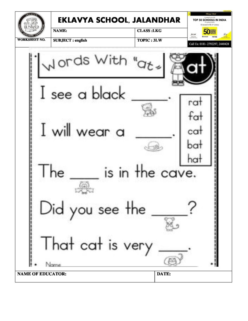 3 Letter Word Sentences For Kindergarten Printable Form Templates 