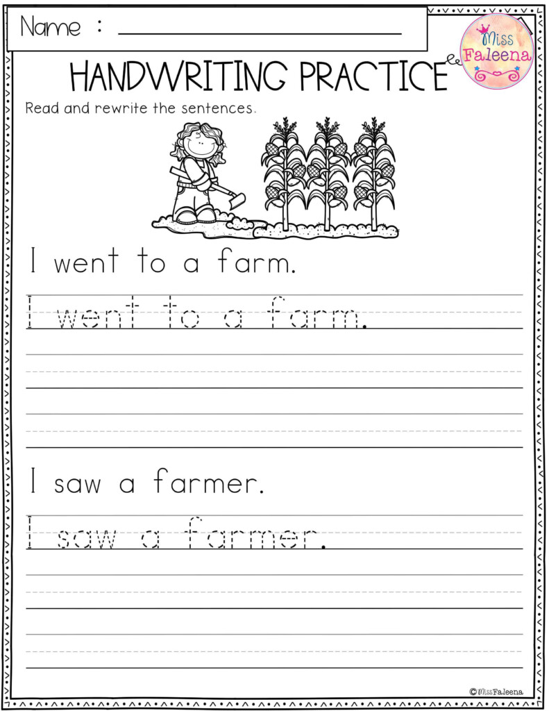 30 Kindergarten Sentence Writing Worksheets