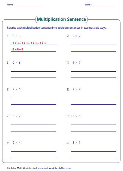 3rd Grade Multiplication Practice Worksheets Multiplication Array 