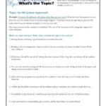 3rd Grade Topic Sentence Worksheet