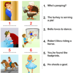 Action Verbs Match Sentences To Picture Worksheet Turtle Diary