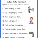 Action verbs worksheets for grade 1 rel 1 2 Your Home Teacher