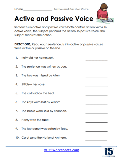 Active And Passive Voice Worksheets 15 Worksheets