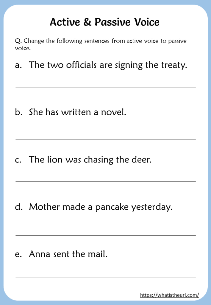 Active Passive Voice Worksheet