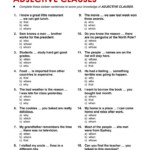 Adjective Clause Worksheet Combine Sentences Pdf