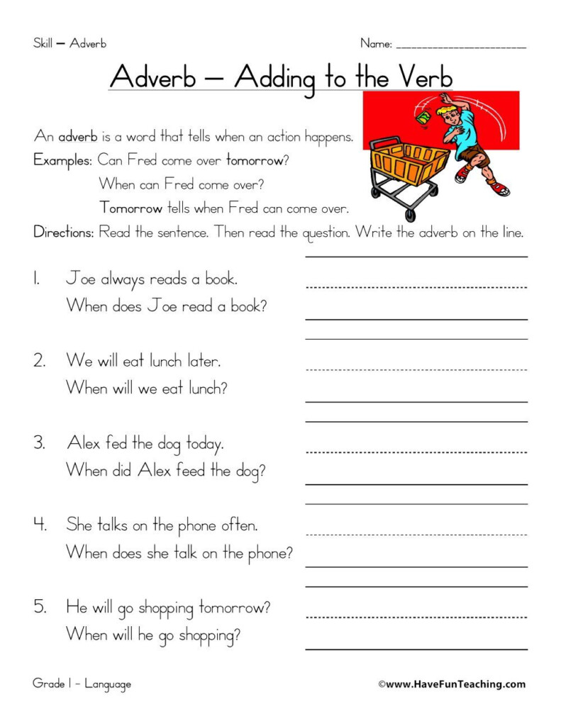 Adverbial Phrase Worksheet Grade 5