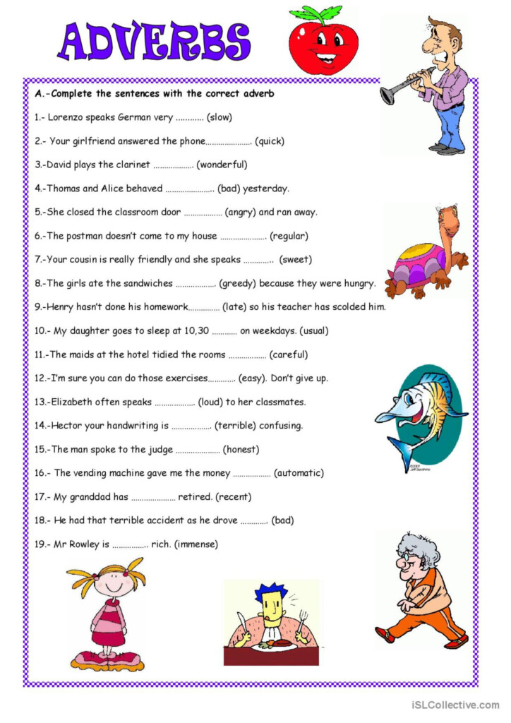 ADVERBS English ESL Worksheets Pdf Doc