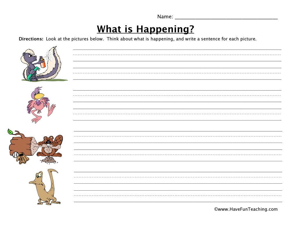 Animal Sentence Worksheet By Teach Simple