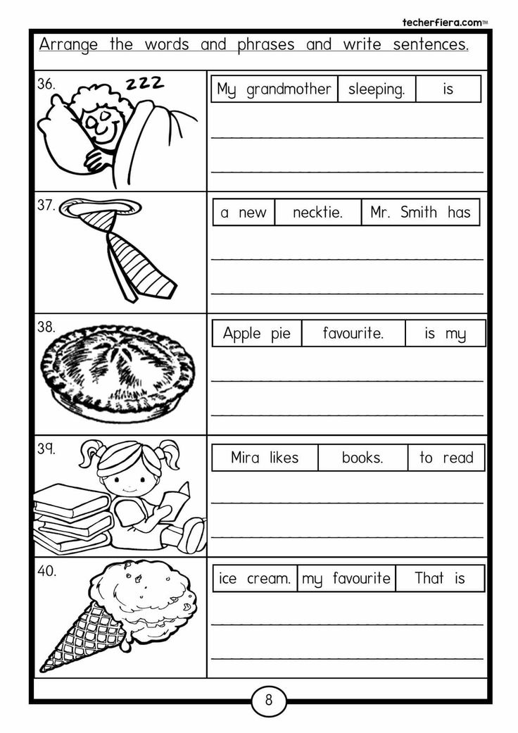 Arrange The Sentence In Order Compound Words Worksheets Writing