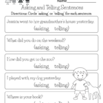 Asking And Telling Sentences Worksheets For Grade 1 How Progress