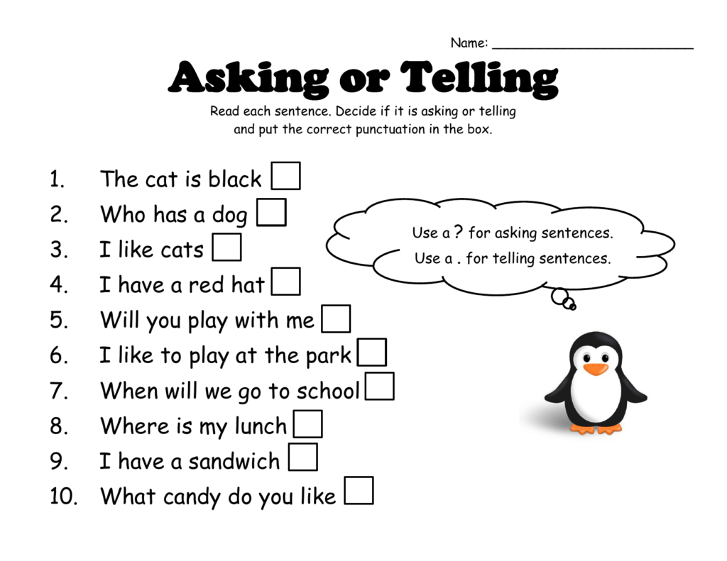 Asking Or Telling By Denise Ninja Plans