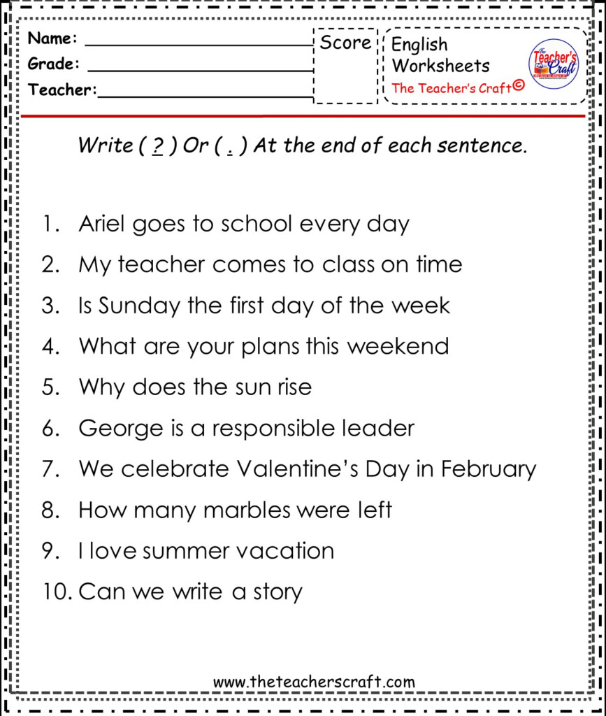 ASKING TELLING SENTENCES The Teacher s Craft