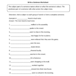 Basic Sentence Structure Worksheets