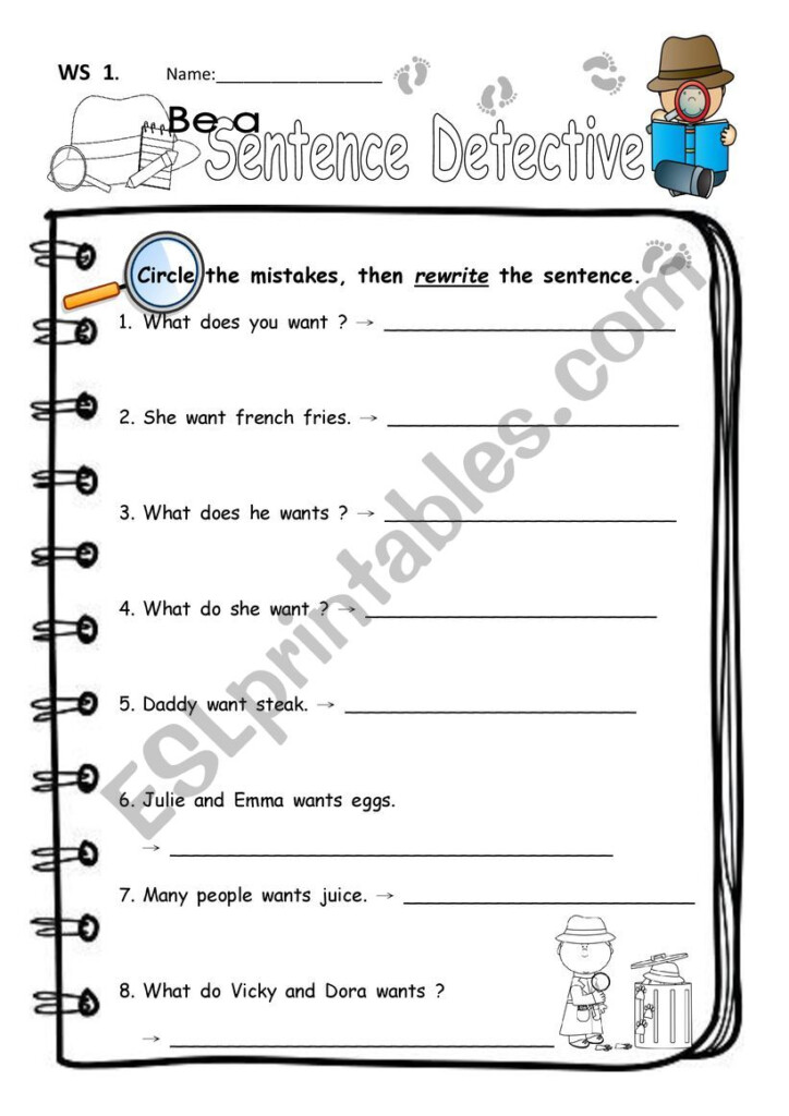 Be A Sentence Detective ESL Worksheet By Vickylin731