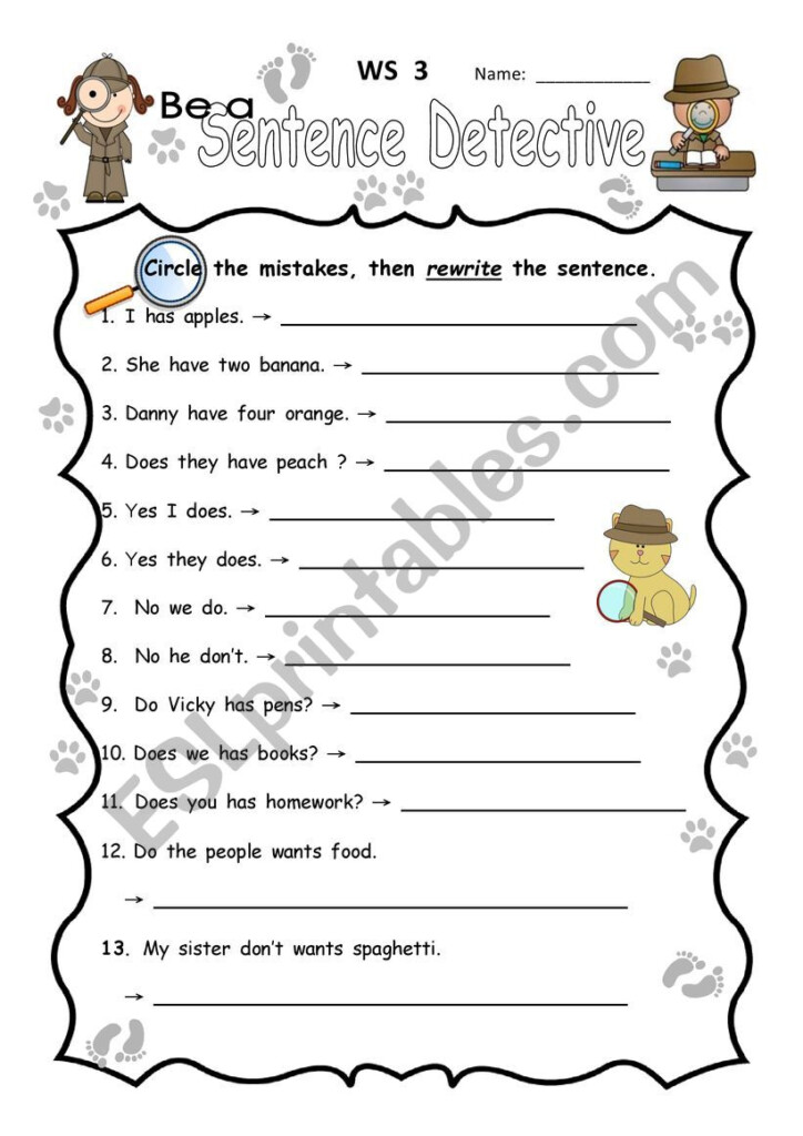 Be A Sentence Detective ESL Worksheet By Vickylin731