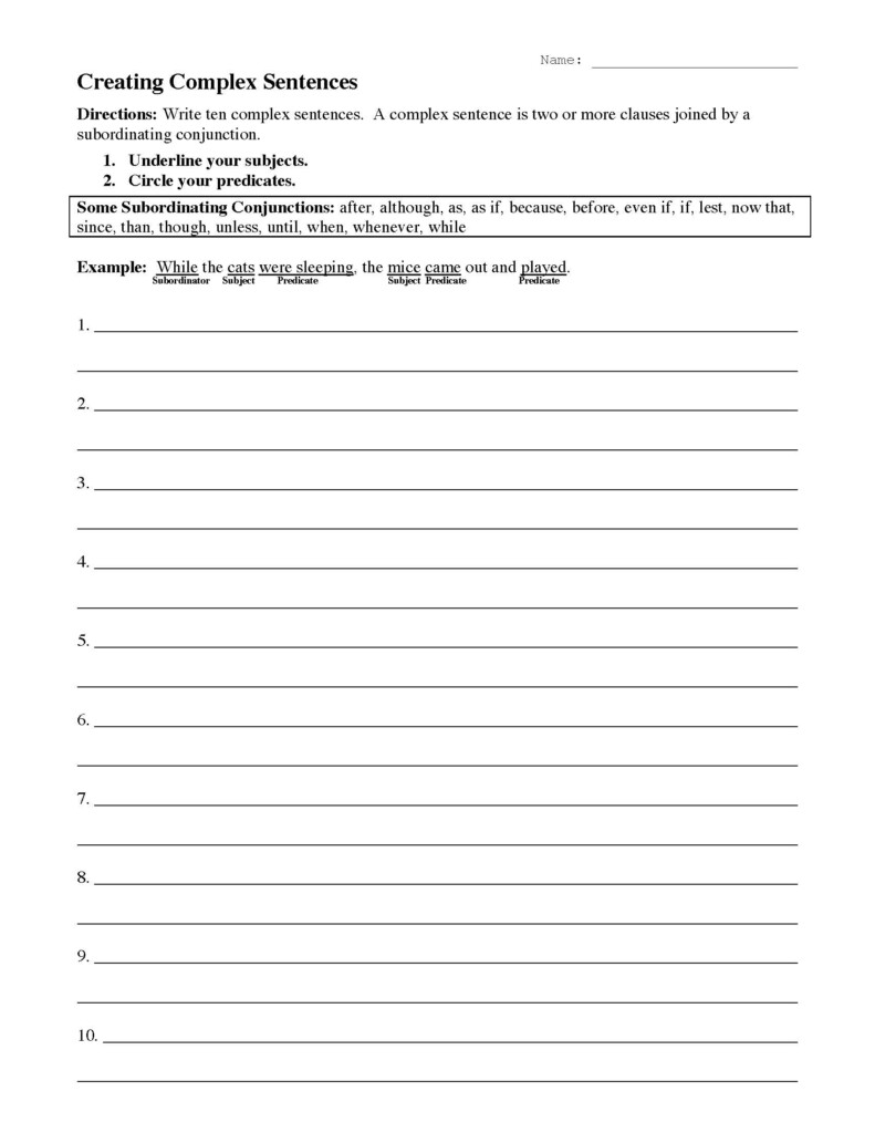 Building Plex Sentences Worksheet Worksheets For Kindergarten