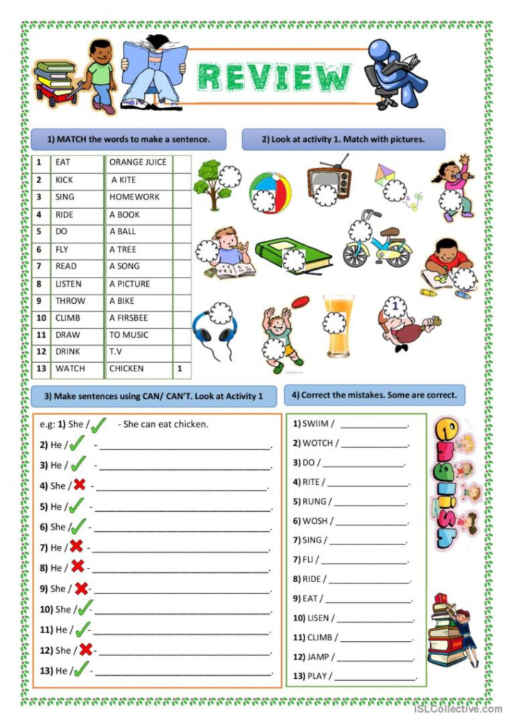 CAN CAN T ACTION VERBS English ESL Worksheets Pdf Doc