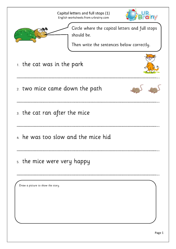 Capital Letters And Full Stops 1 Sentences And Punctuation By