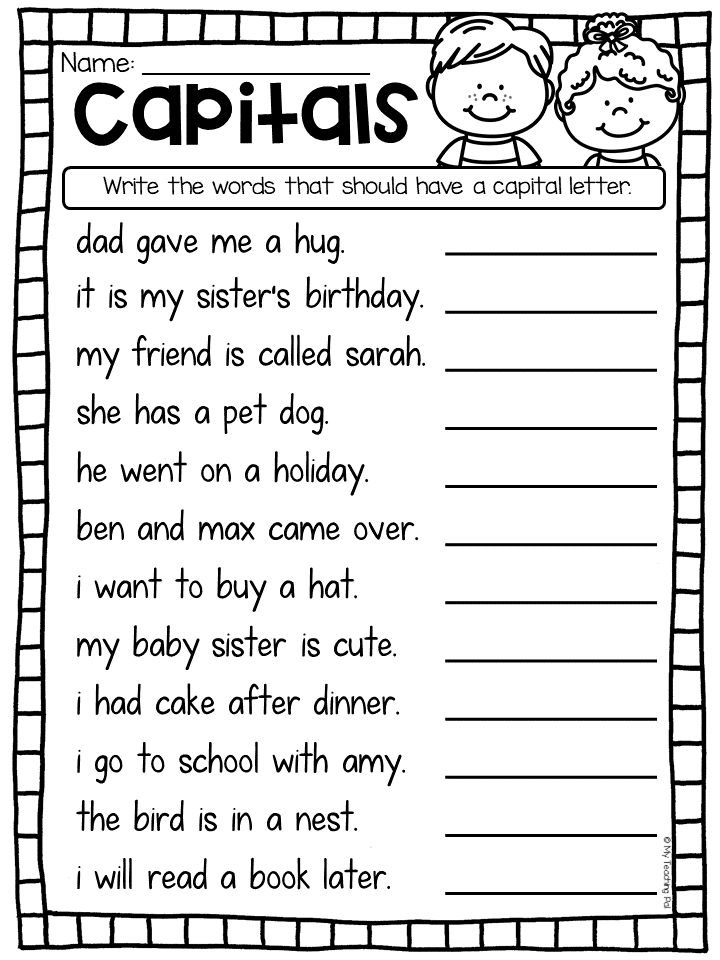 Capitalization And Punctuation Worksheet