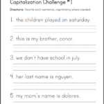 Capitalization Challenge Worksheets Student Handouts