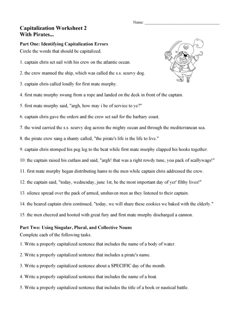 Capitalization Worksheets Lessons And Tests Language Arts Activities