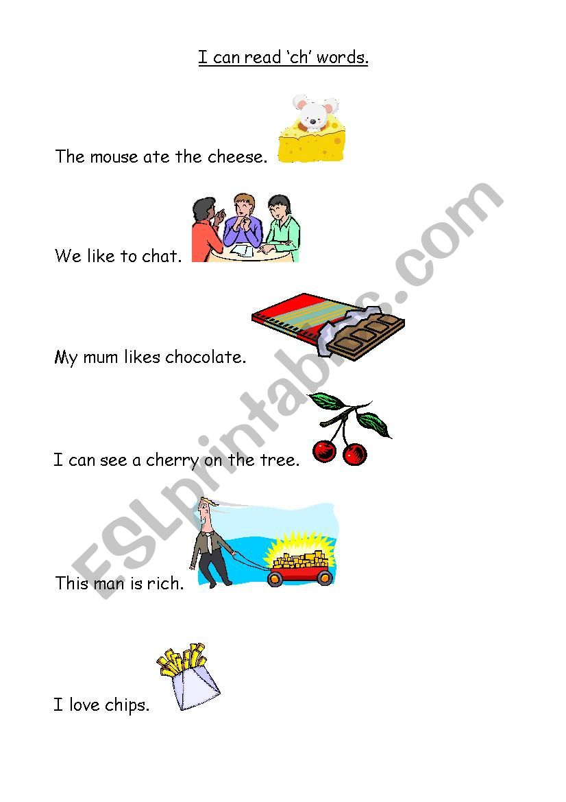 Ch sentences ESL Worksheet By Reshmapatel
